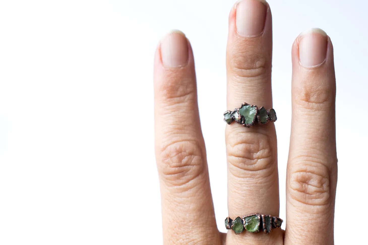 Multi Stone Ring | Green Peridot ring