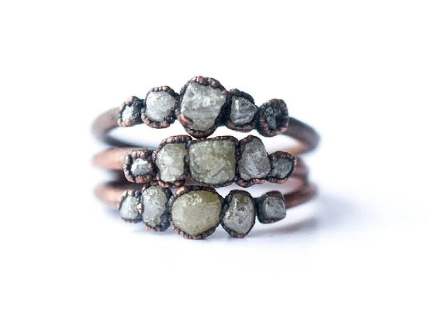 Multi Stone Ring | Raw diamond ring