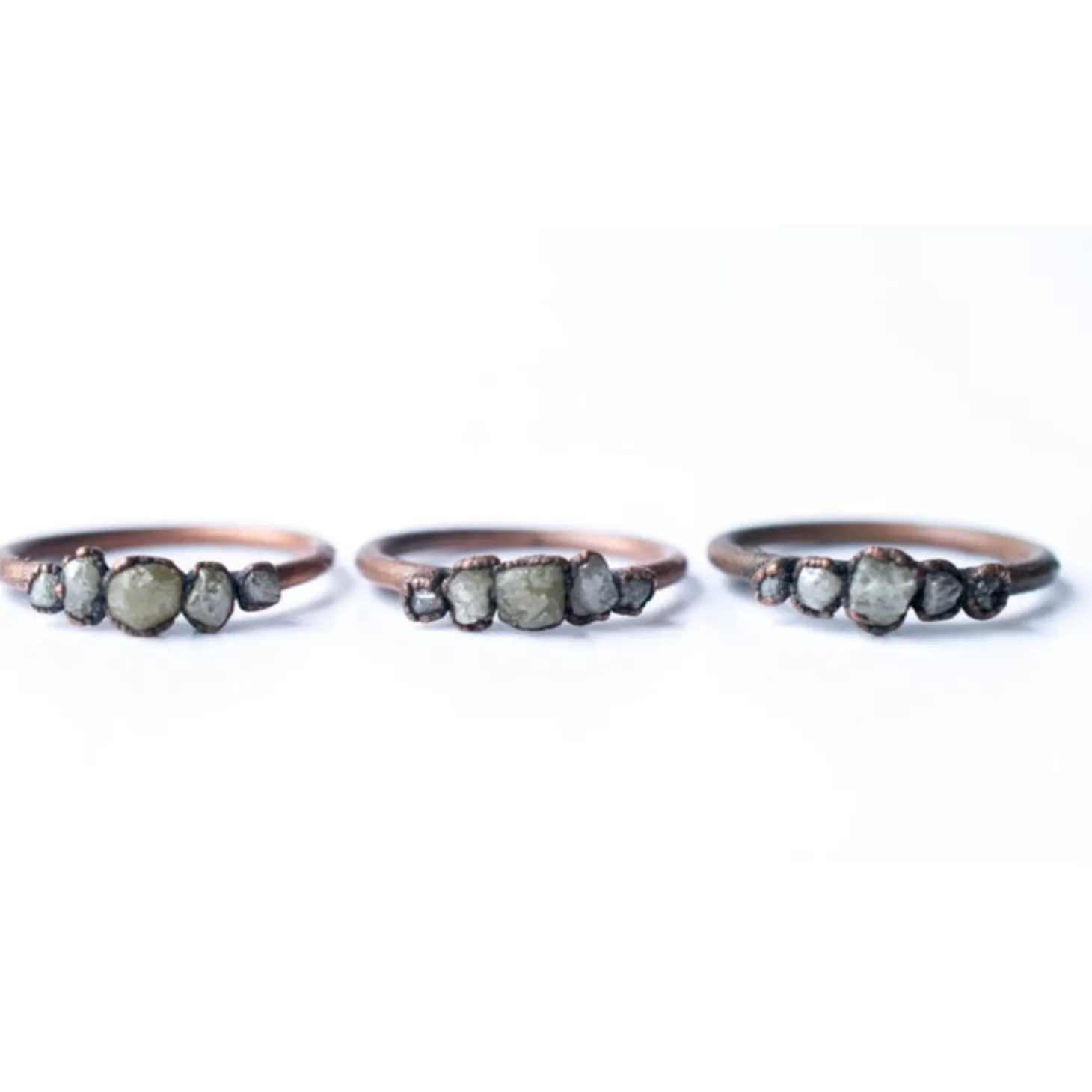 Multi Stone Ring | Raw diamond ring