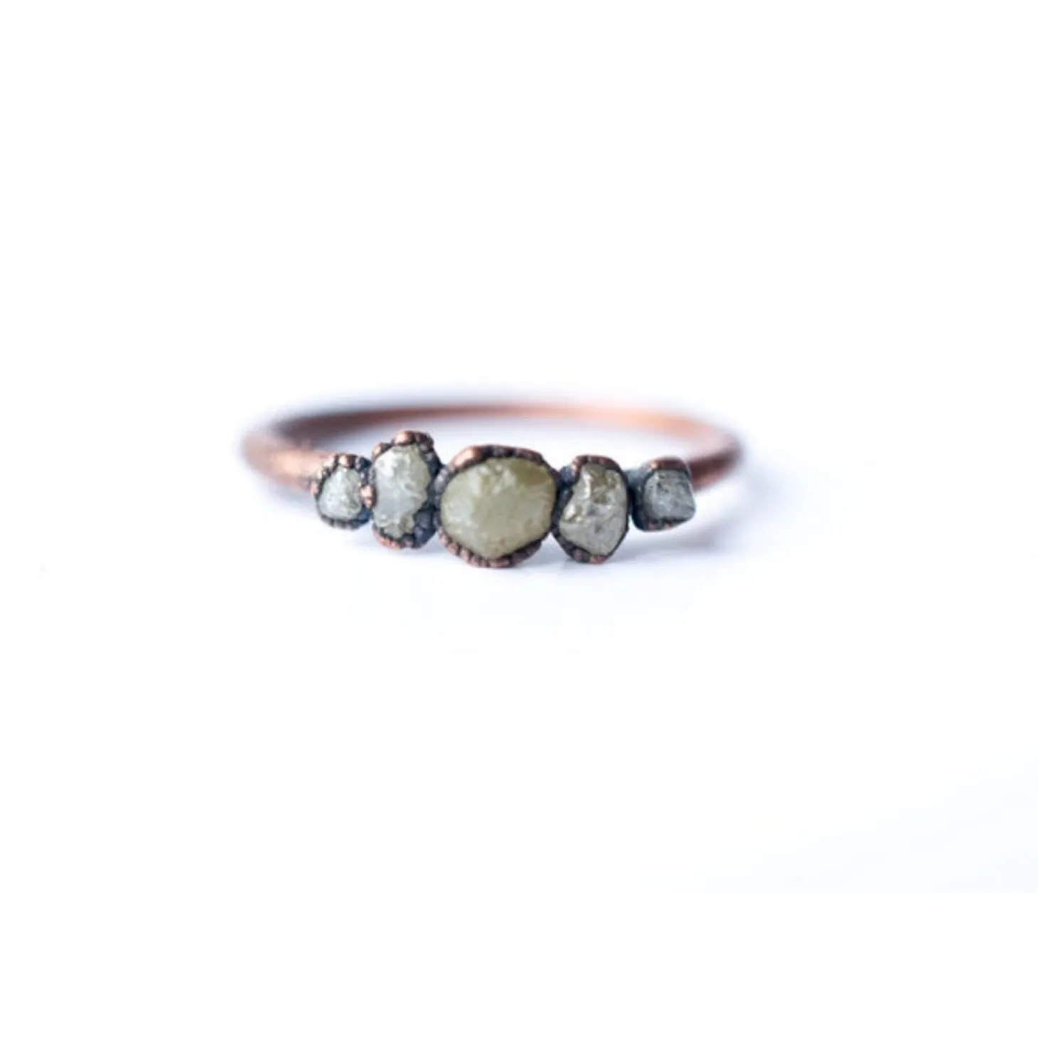 Multi Stone Ring | Raw diamond ring