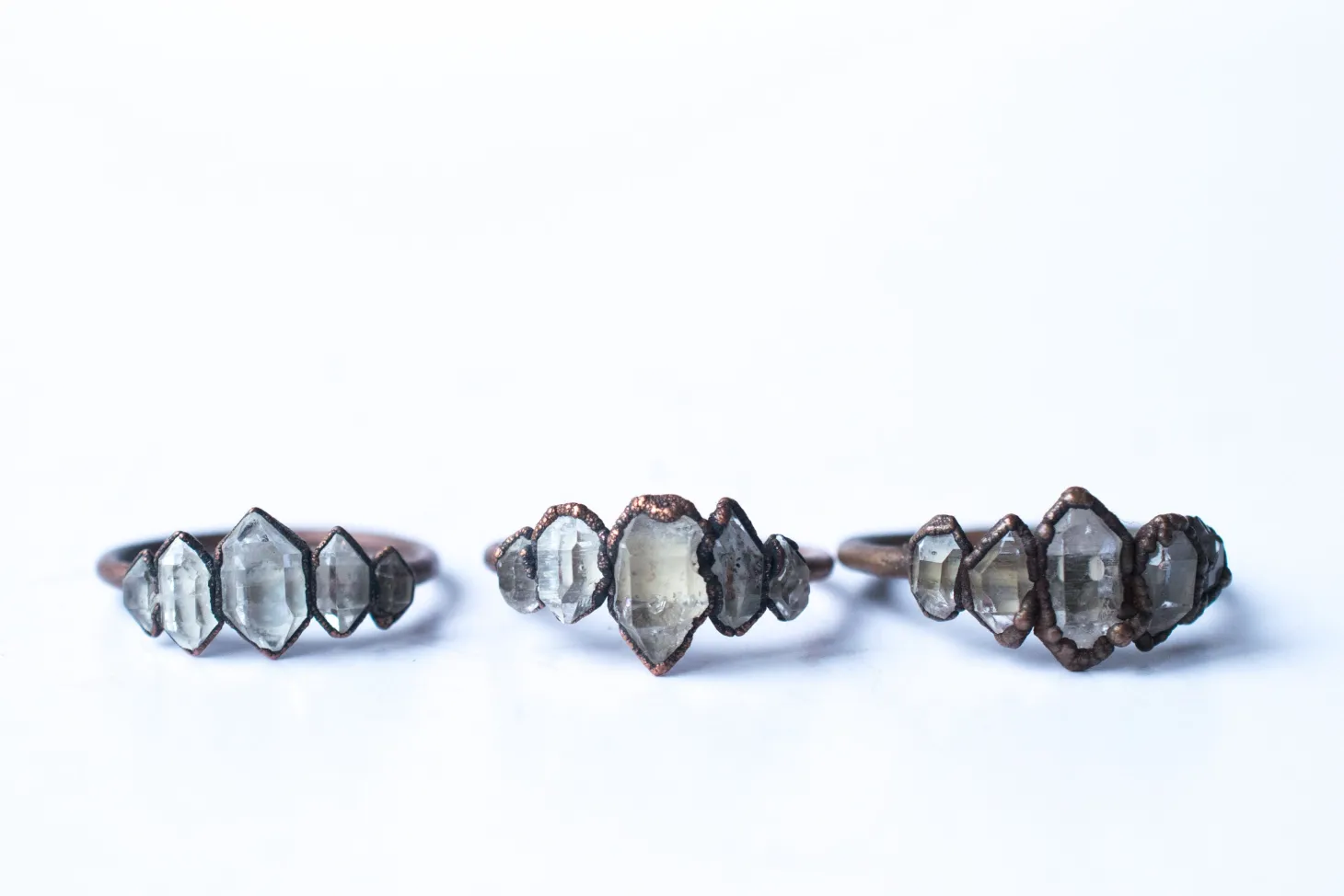 Multi Stone Ring | Raw Quartz crystal ring