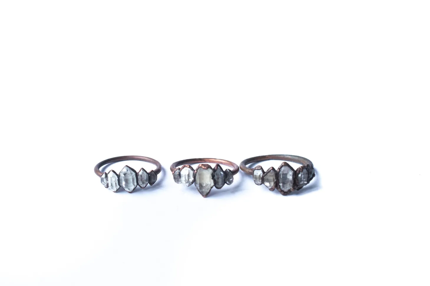 Multi Stone Ring | Raw Quartz crystal ring