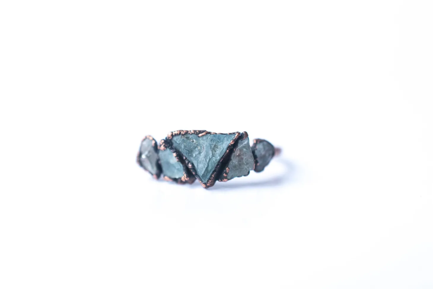 Multi Stone Ring | Rough aquamarine gemstone ring