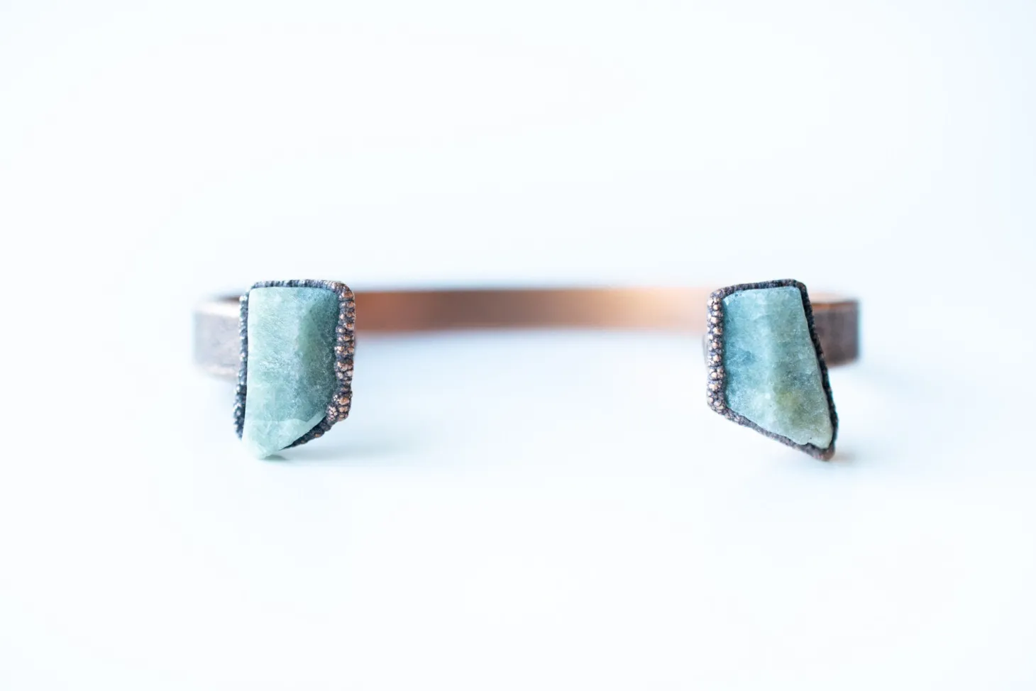 Natural Sapphire Cuff Bracelet | Raw Sapphire Crystal Cuff