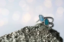 Oxidized Silver Opal Ring | Fiery opal ring