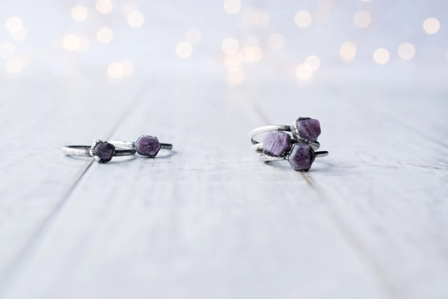 Oxidized Silver Ruby ring | Red ruby crystal ring