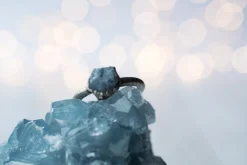 Oxidized Silver Sapphire ring | Blue sapphire ring