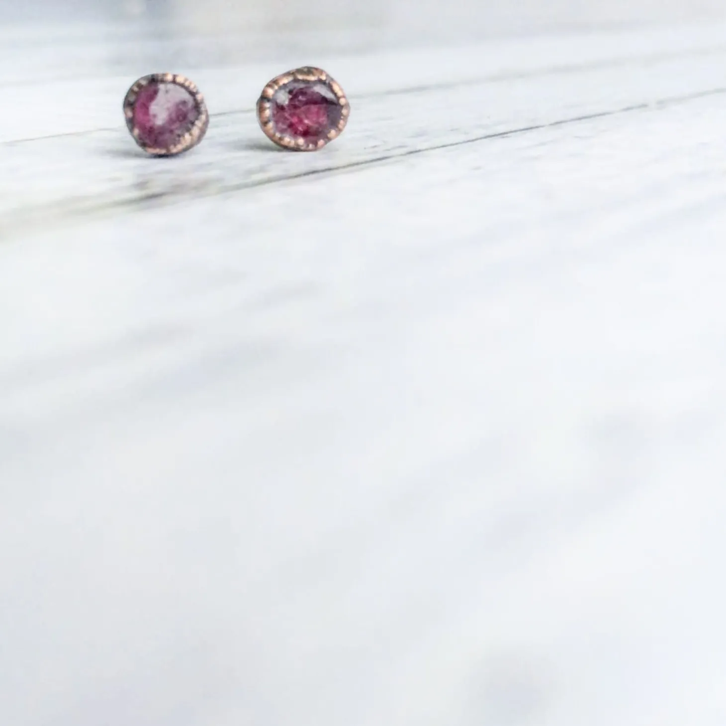 Pink Tourmaline earrings | Rubellite stud earrings