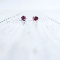 Pink Tourmaline earrings | Rubellite stud earrings