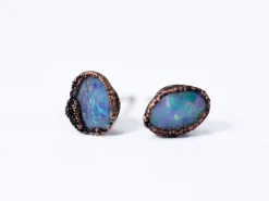 Polished opal earrings | Opal post earrings