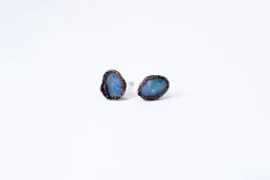 Polished opal earrings | Opal post earrings