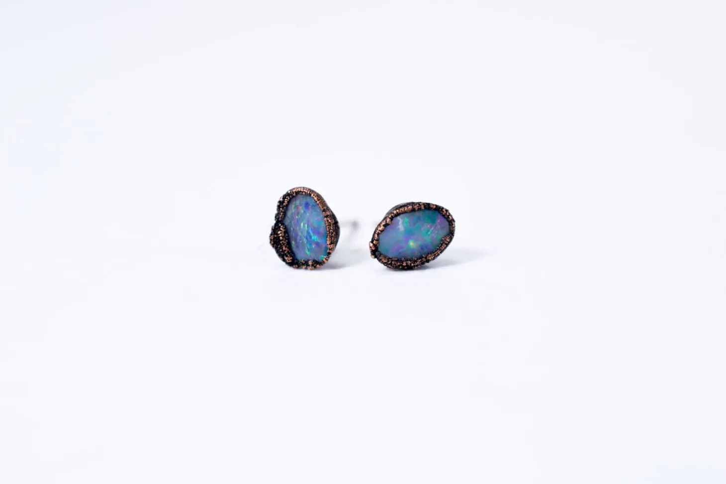 Polished opal earrings | Opal post earrings