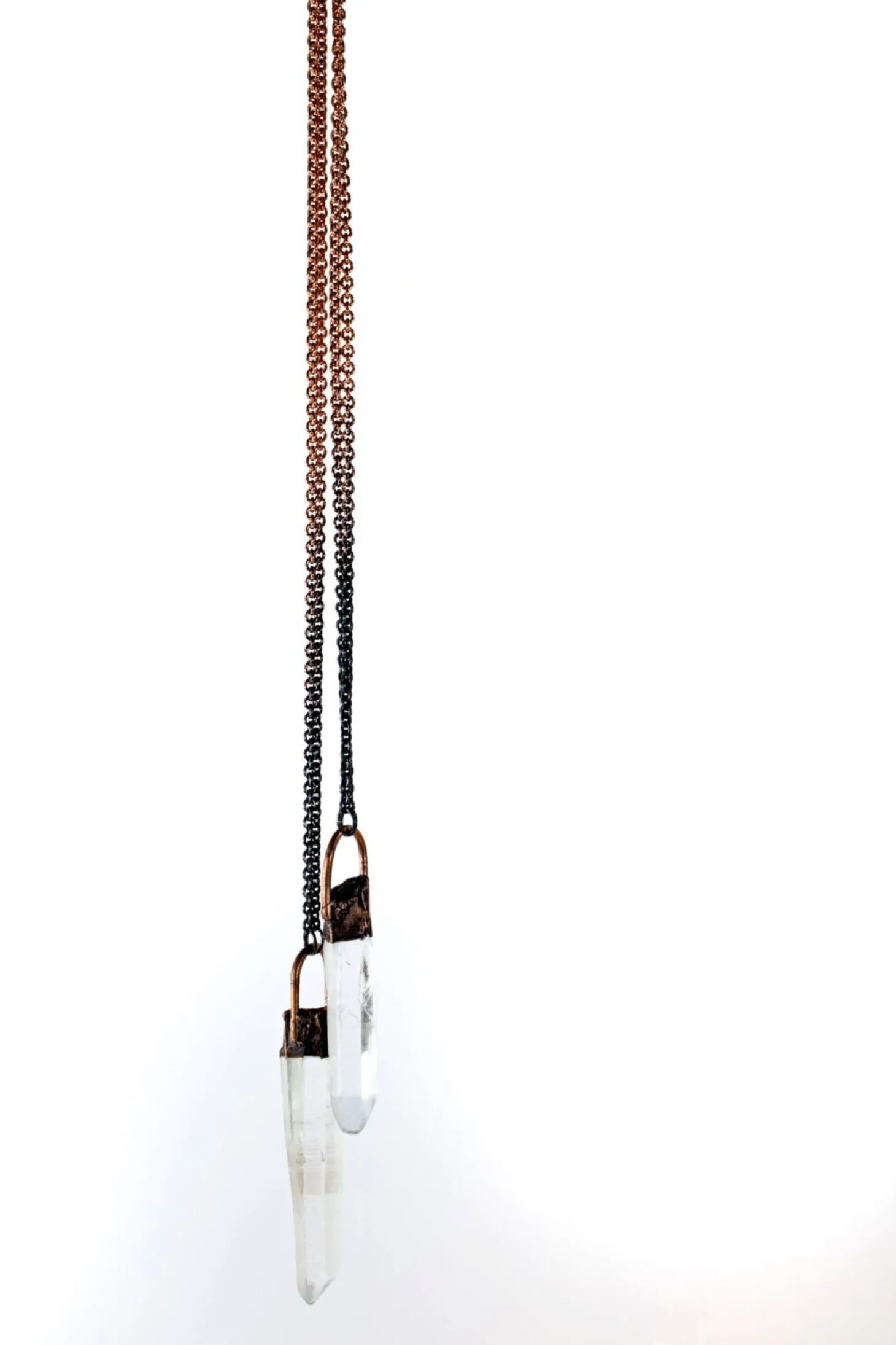 Quartz crystal necklace | Electroformed crystal necklace