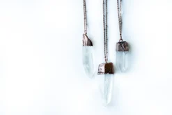 Quartz crystal necklace | Large raw quartz necklace