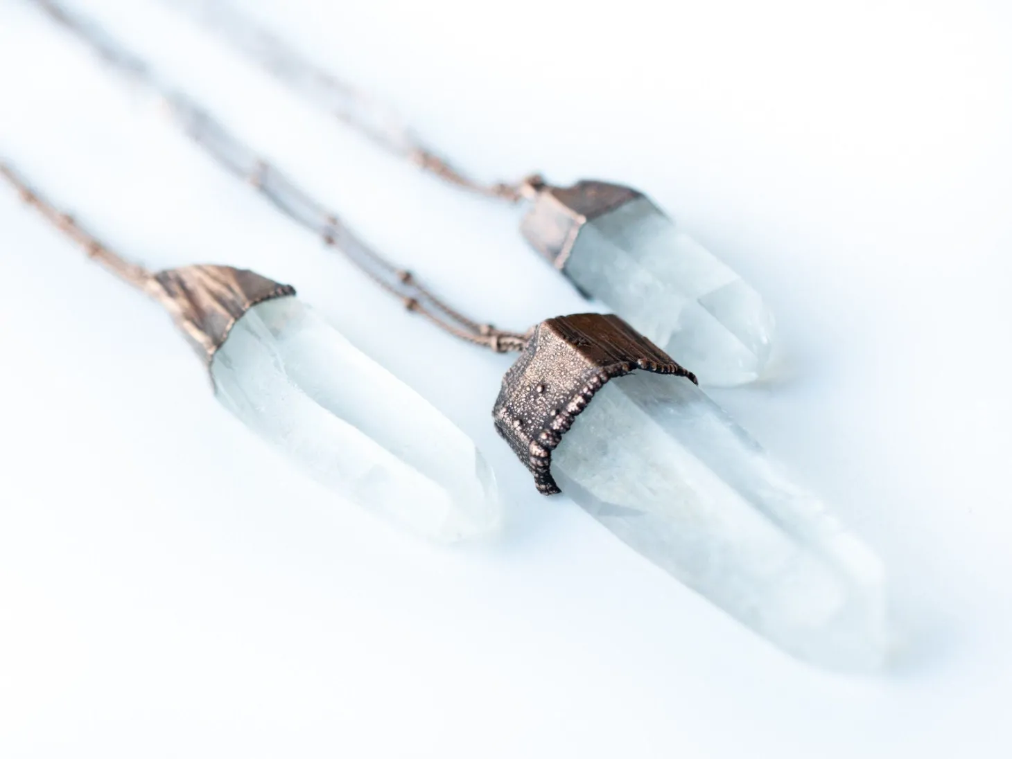 Quartz crystal necklace | Large raw quartz necklace