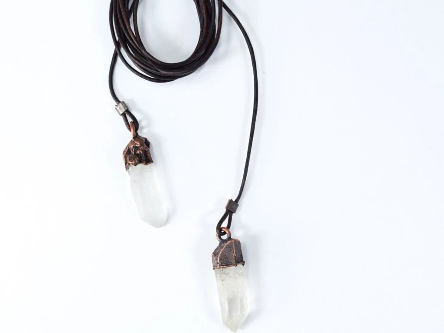 Quartz Lariat | Leather Lariat Necklace