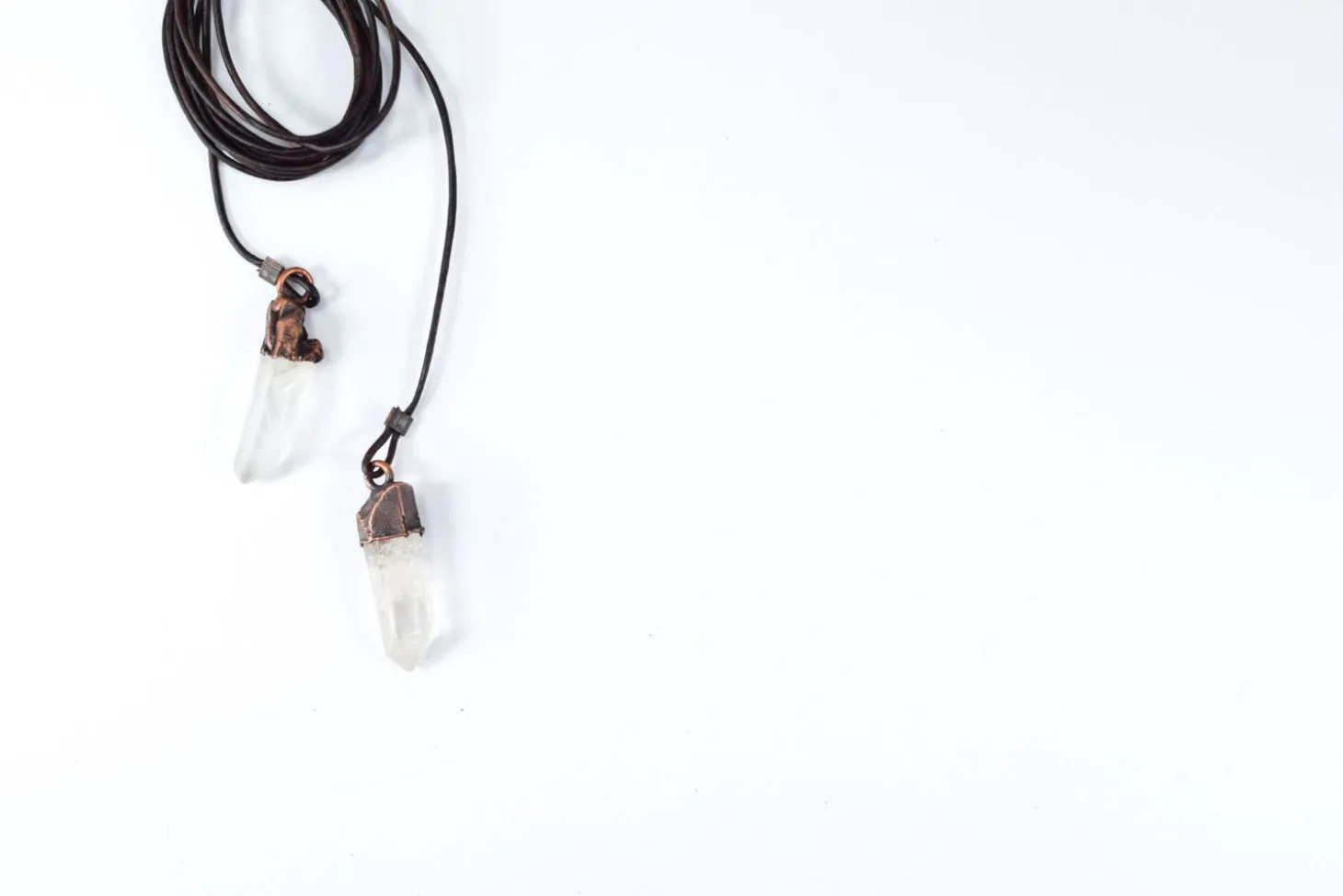Quartz Lariat | Leather Lariat Necklace