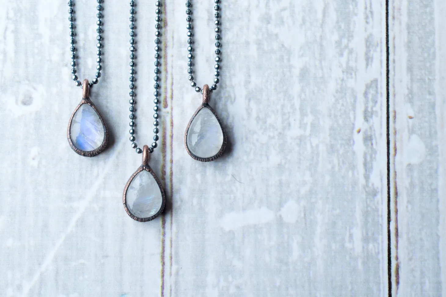 Rainbow moonstone necklace | Teardrop Moonstone Pendant