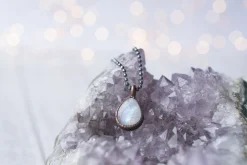 Rainbow moonstone necklace | Teardrop Moonstone Pendant