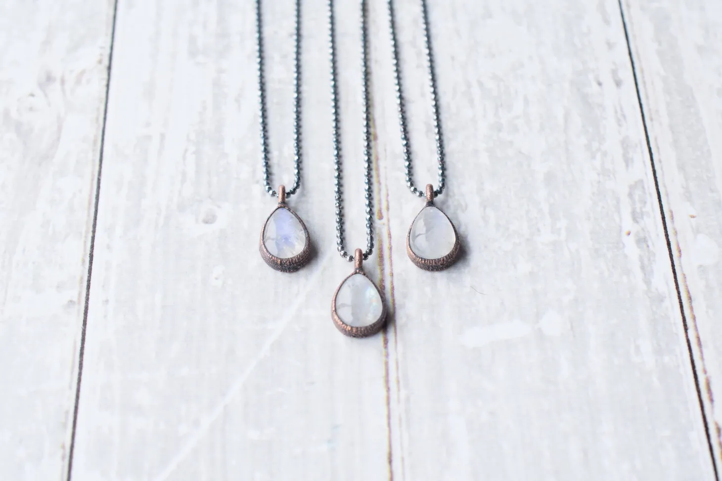Rainbow moonstone necklace | Teardrop Moonstone Pendant