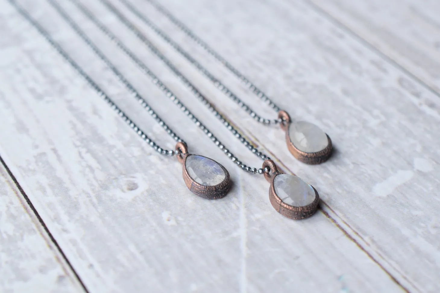 Rainbow moonstone necklace | Teardrop Moonstone Pendant