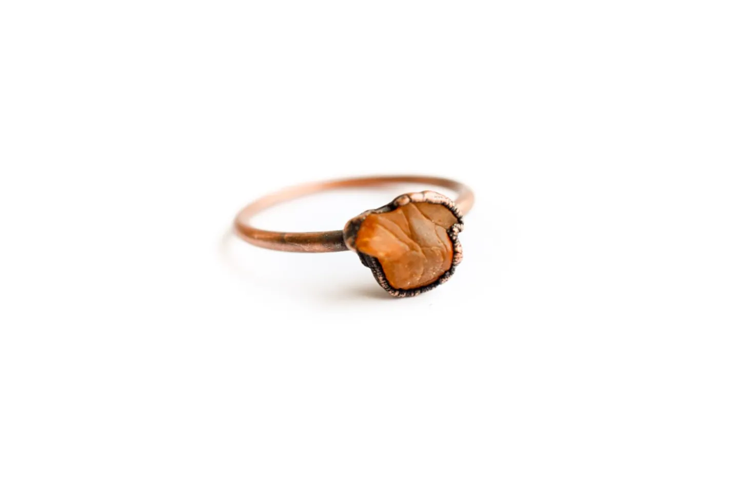 Raw amber ring | Untreated baltic amber jewelry