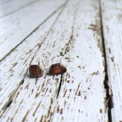 Raw Amber studs | Rough amber earrings