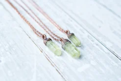 Raw apatite necklace | Raw apatite crystal pendant