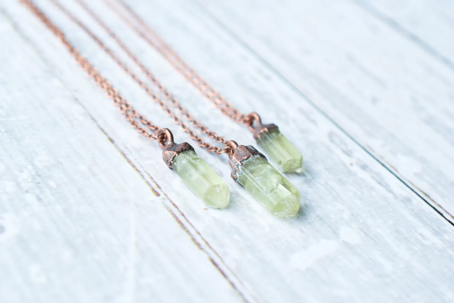Raw apatite necklace | Raw apatite crystal pendant