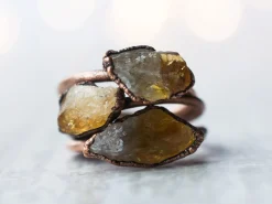 Raw citrine ring | Citrine crystal ring
