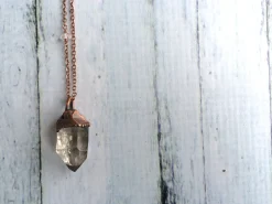 Raw crystal necklace | large quartz crystal necklace