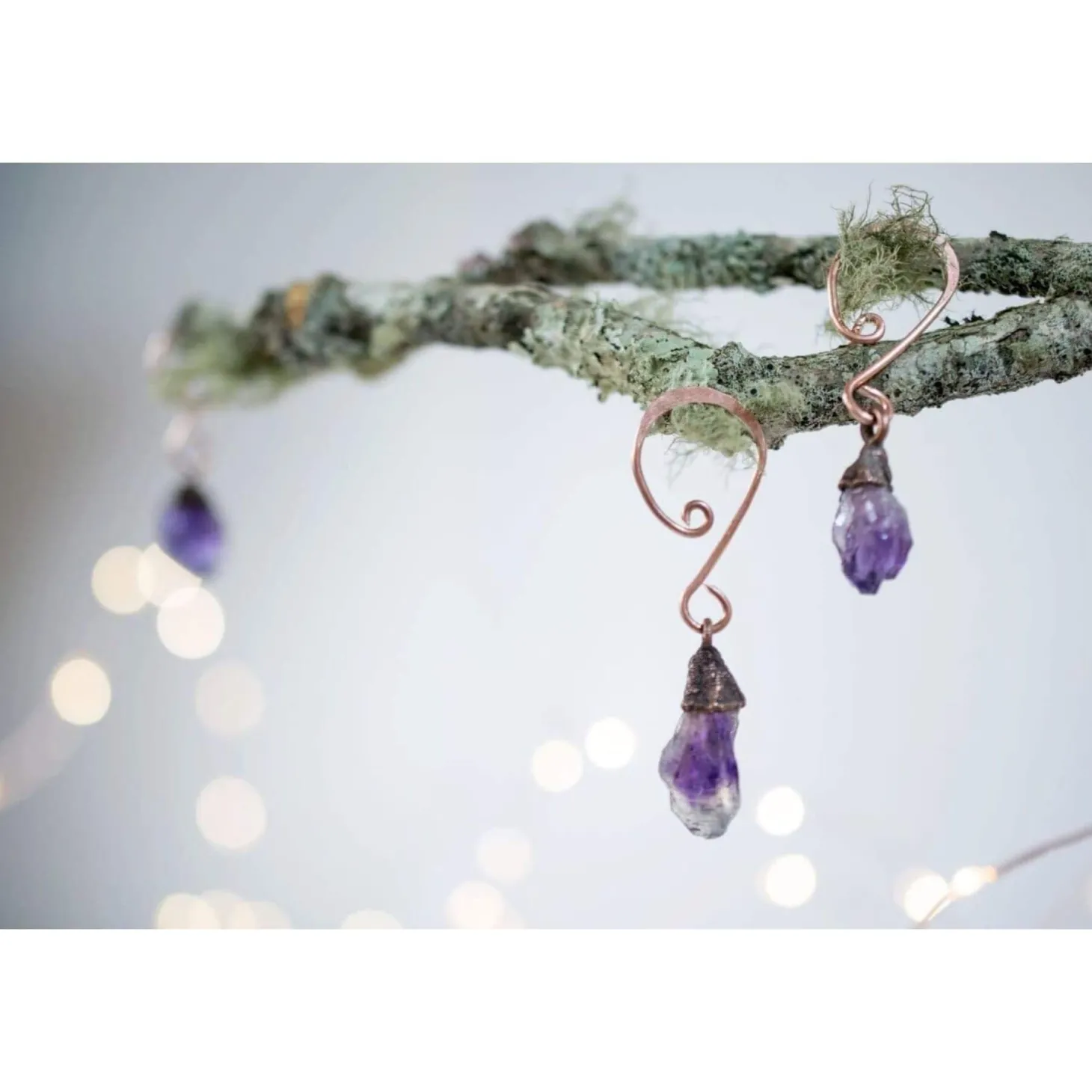Raw crystal ornament | Amethyst crystal ornament