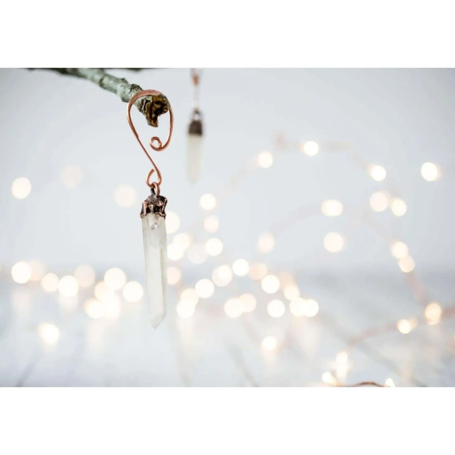 Raw crystal ornament | Quartz crystal ornament