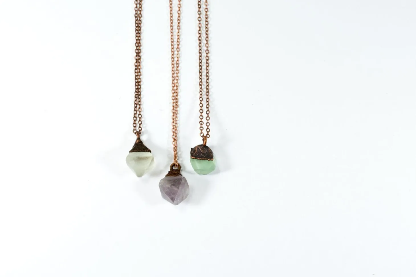 Raw fluorite necklace | Rough fluorite jewelry