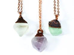 Raw fluorite necklace | Rough fluorite jewelry