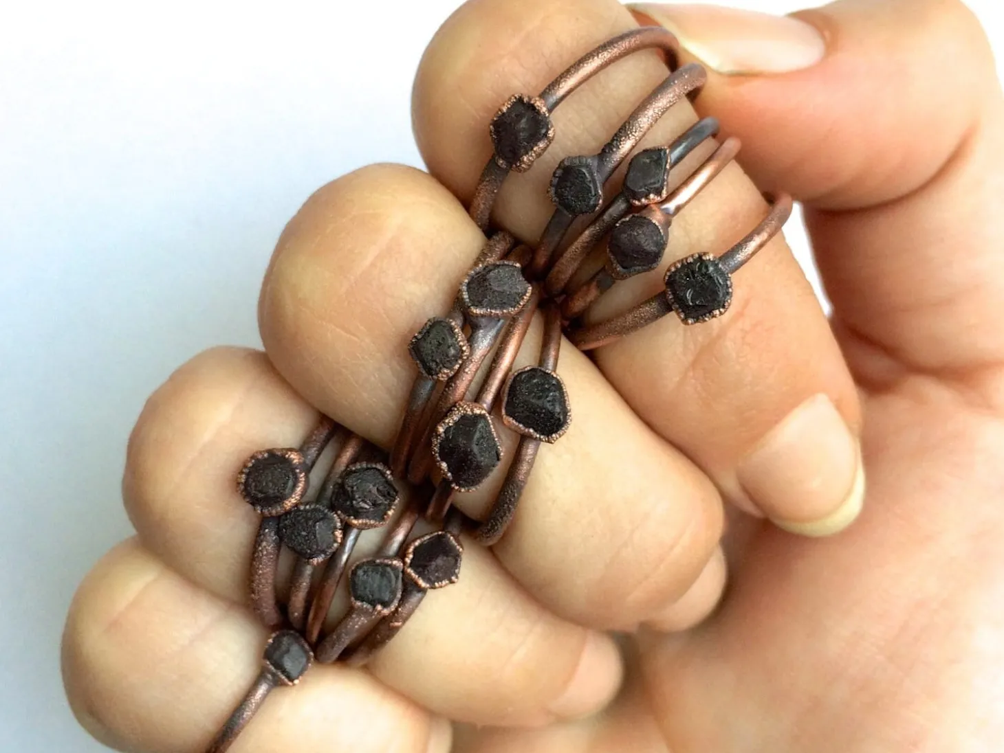 Raw garnet ring | Deep Red Garnet ring