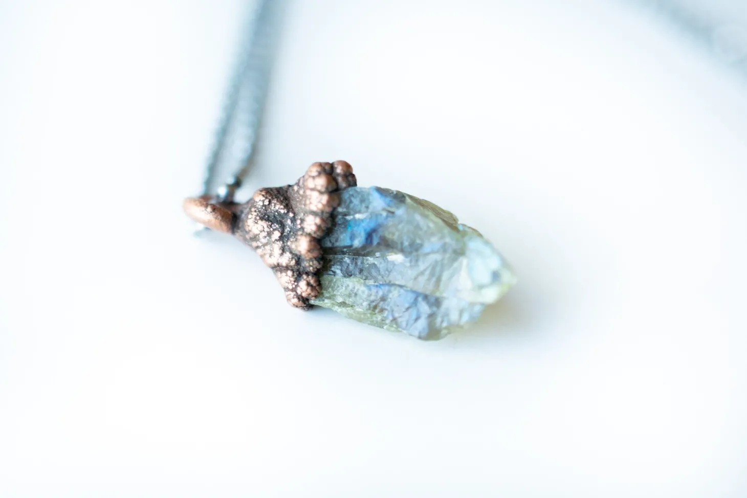 Raw Labradorite Necklace | Rough Labradorite Pendant