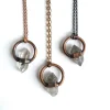 Raw quartz crystal necklace | Electroformed crystal necklace