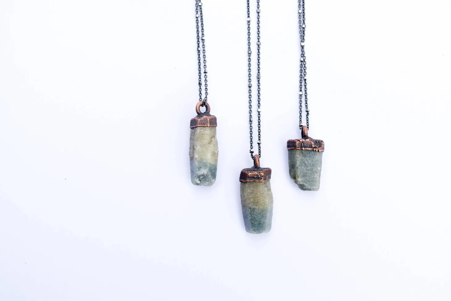 Raw sapphire necklace | Raw sapphire crystal pendant