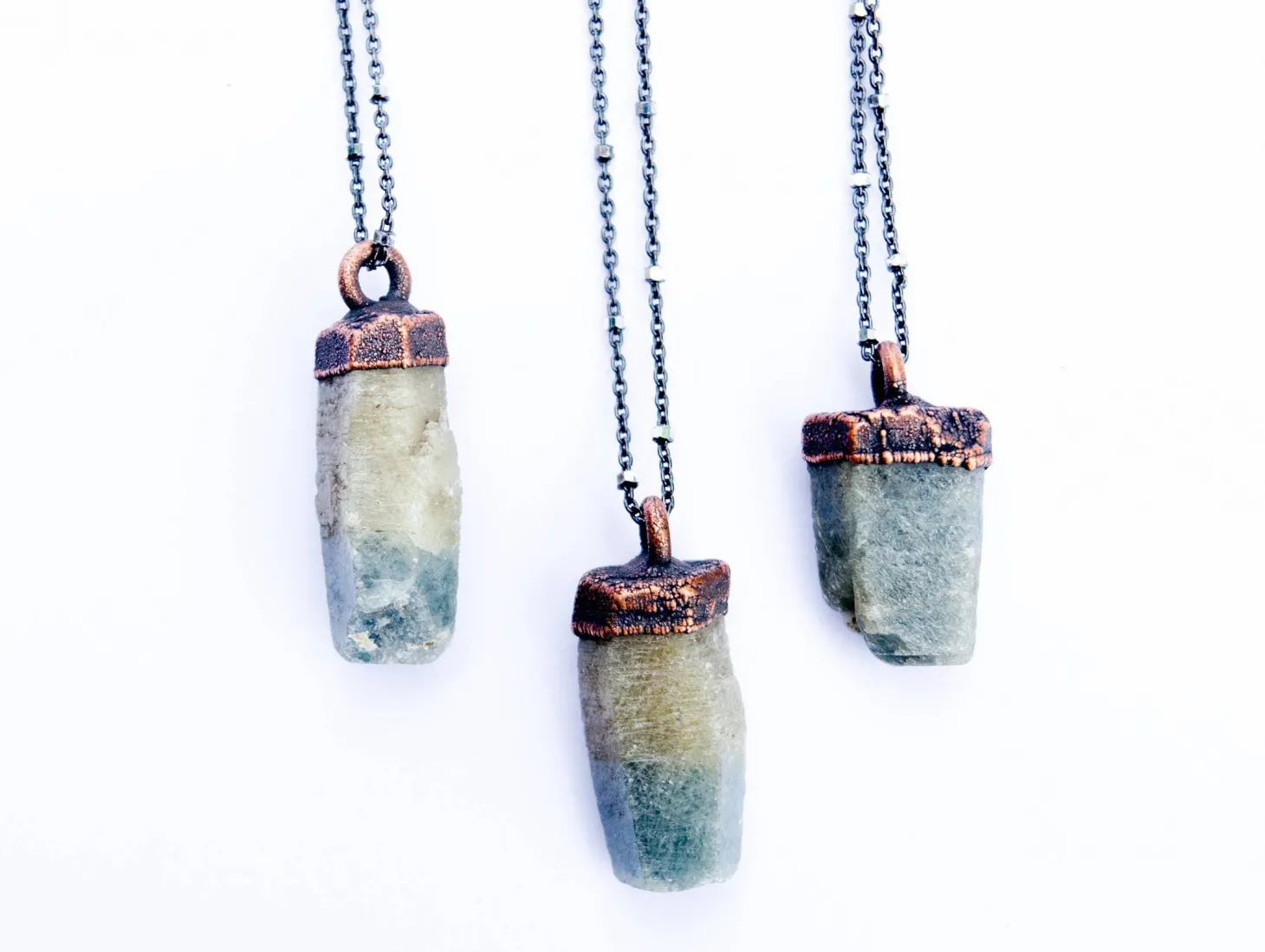 Raw sapphire necklace | Raw sapphire crystal pendant