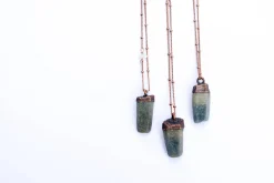 Raw sapphire necklace | Raw sapphire crystal pendant