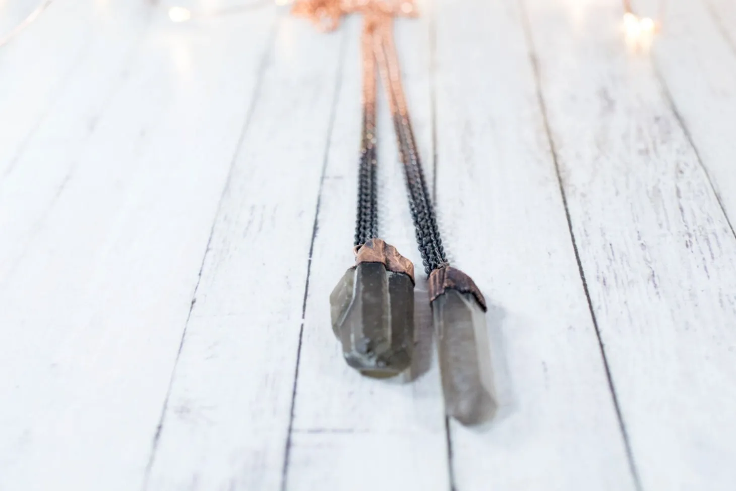 Raw smokey quartz necklace | Raw quartz necklace
