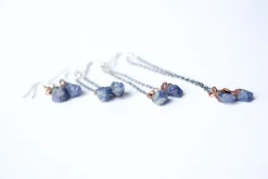 Raw tanzanite earrings | Tanzanite dangle earrings