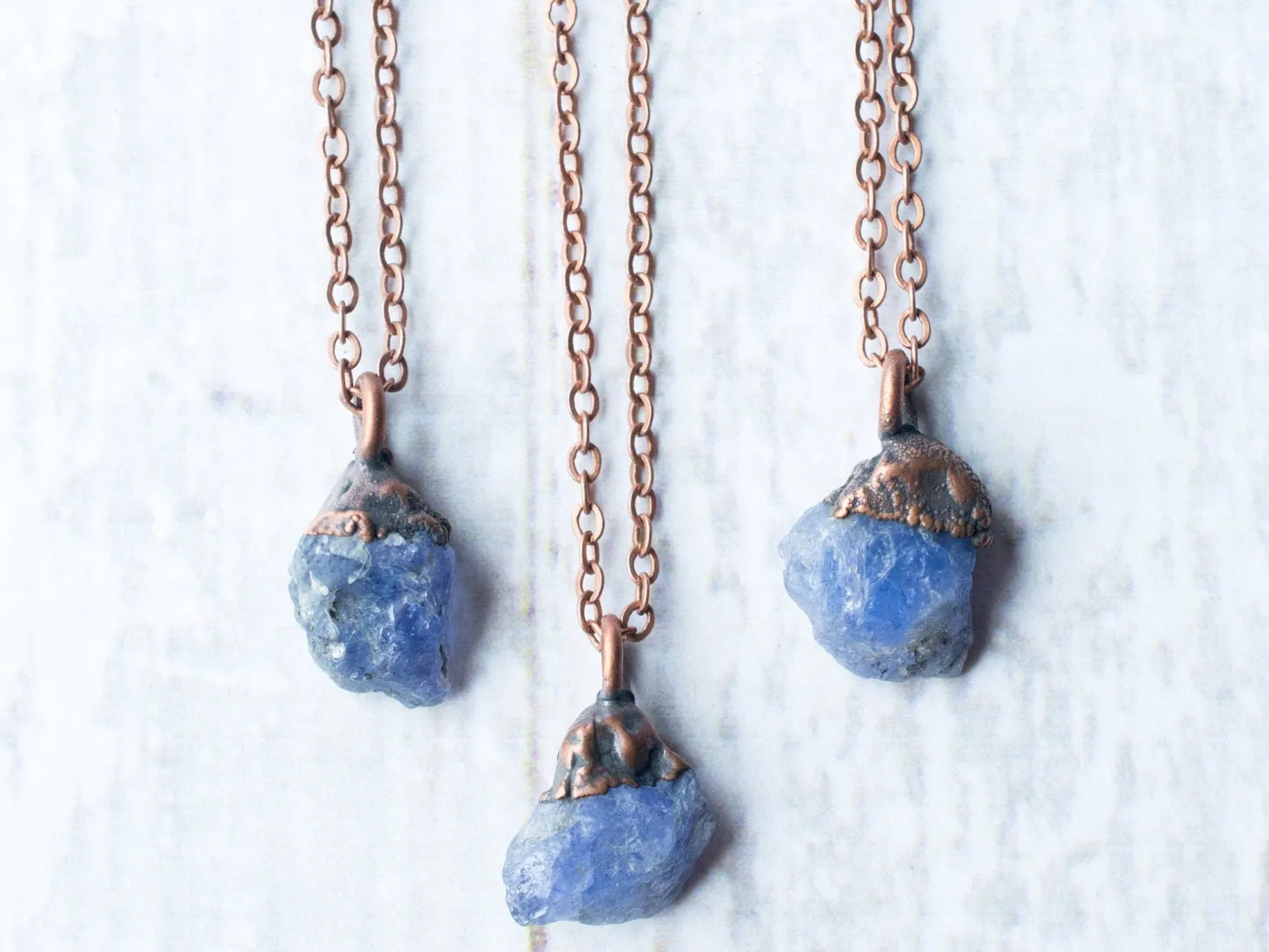 Raw tanzanite necklace | Raw stone necklace