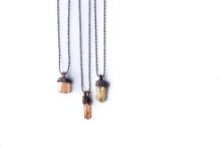 Raw Topaz Necklace | Topaz crystal necklace
