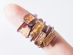Raw Topaz ring | Topaz crystal ring