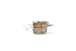 Raw Topaz ring | Topaz crystal ring