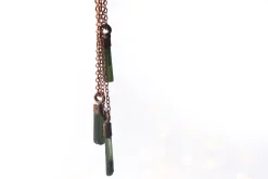 Raw tourmaline necklace | Green tourmaline crystal necklace