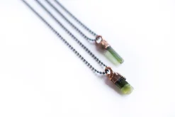 Raw tourmaline necklace | Green tourmaline necklace