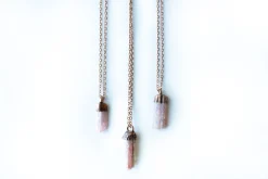 Raw tourmaline necklace | Pink tourmaline necklace